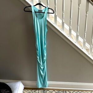 NWOT Michael Stars Light Blue Ruched Maxi Dress Size M